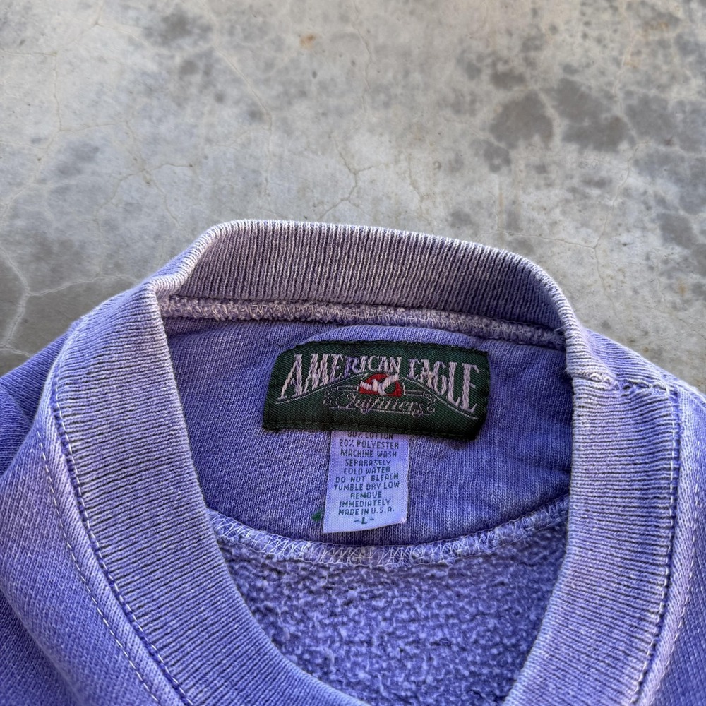 Vintage American Eagle Outfitters Sweatshirt Mens Large Purple Wildlife 90s USA - Picture 5 of 6